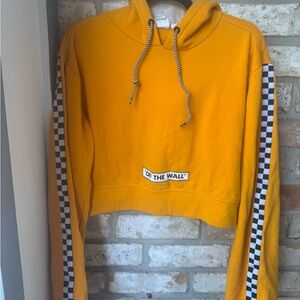 Vans Mustard Hoodie with Black and White Drawstrings